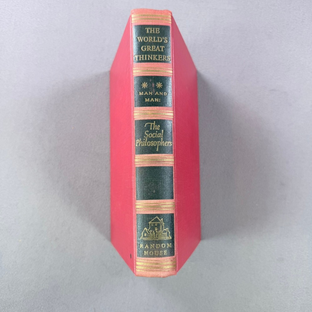 The Social Philosophers Saxe Commins Hardcover 1947 World's Great Thinkers Book